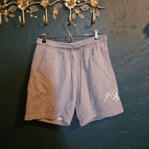 Jordan Men's Heather Gray Athletic Drawstring Shorts with Logo